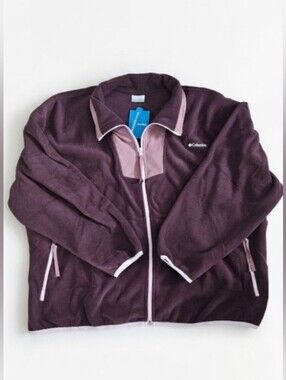 Columbia NWT Plus Size 3X Full Zip Fleece Jacket Purple Jacket NWT.